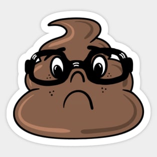 The sad, nerdy poop emoji Sticker